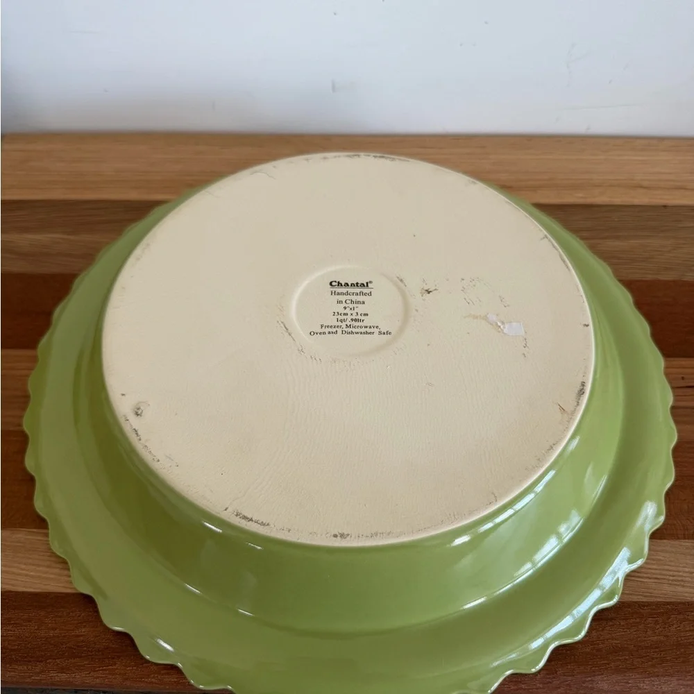 Chantal Pie Dish Deep Dish Lime Green Stoneware 11.5”